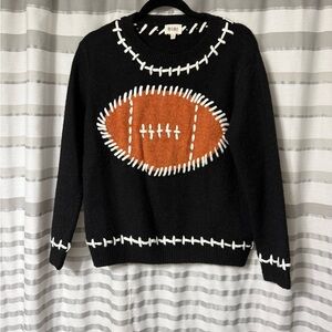 BiBi Black Sweater with Orange Football Design